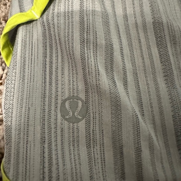 Gray with yellow stitching and waistband Lululemon shorts - Picture 3 of 3